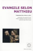 Couverture du livre « Évangile selon Matthieu » de  aux éditions Corlevour
