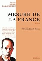 Couverture du livre « Mesure de la France » de Pierre Drieu La Rochelle aux éditions Pardes