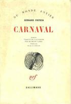 Couverture du livre « Carnaval » de Fritsch/Piwitt aux éditions Gallimard