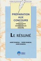 Couverture du livre « Resume (le) » de Bonneval aux éditions Eska