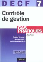 Couverture du livre « EPREUVE N.7 ; CONTROLE DE GESTION (2e édition) » de Sabine Separi et Claude Alazard aux éditions Dunod