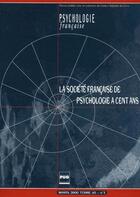 Couverture du livre « La société française de psychologie a cent ans » de Andreff M aux éditions Pu De Grenoble