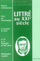 Couverture du livre « Littré au xxi siècle » de  aux éditions France Univers