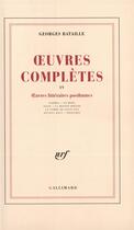 Couverture du livre « Oeuvres complètes t.4 ; oeuvres littéraires posthumes » de Georges Bataille aux éditions Gallimard