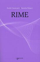 Couverture du livre « Rime » de Guido Cavalcanti aux éditions Vagabonde