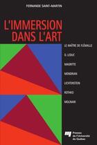 Couverture du livre « L'immersion dans l'art » de Fernande Saint-Martin aux éditions Presses De L'universite Du Quebec