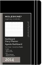 Couverture du livre « Agenda semainier vertical 2014 tableau de bord grand format noir couverture rigide » de Moleskine aux éditions Moleskine Papet