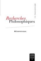 Couverture du livre « Recherches philosophiques t.6 : métaphysique » de Recherches Philosophiques aux éditions Artege Presse