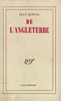 Couverture du livre « De l'angleterre » de Queval Jean aux éditions Gallimard (patrimoine Numerise)