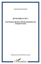 Couverture du livre « Qu'en dira-t-on ? : Une lecture du livre XII du séminaire de Jacques Lacan » de Stoian Stoianoff-Nenoff aux éditions Editions L'harmattan