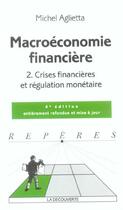 Couverture du livre « Macroeconomie Financiere T.2 » de Michel Aglietta aux éditions La Decouverte
