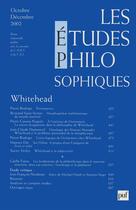 Couverture du livre « REVUE LES ETUDES PHILOSOPHIQUES N.2002/4 ; Whitehead » de Revue Les Etudes Philosophiques aux éditions Puf