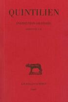 Couverture du livre « Institution oratoire t.5 ; livres VIII et IX » de Quintilien aux éditions Belles Lettres