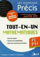 Couverture du livre « Tout-en-un ; mathématiques PC » de Daniel Guinin aux éditions Breal