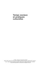 Couverture du livre « Temps sociaux et pratiques culturelles (édition 2005) » de Gilles Pronovost aux éditions Presses De L'universite Du Quebec