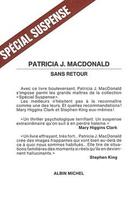 Couverture du livre « Sans retour » de Patricia Macdonald aux éditions Albin Michel