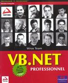 Couverture du livre « Vb.net professionnel » de Barwell Fred aux éditions Wrox Press