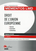Couverture du livre « Droit de l'Union européenne (4e édition) » de Stephane Leclerc aux éditions Gualino