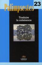 Couverture du livre « Traduire la cohérence » de Maryvonne Boisseau aux éditions Presses De La Sorbonne Nouvelle