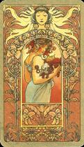 Couverture du livre « Tarot mucha » de Giulia F. Massaglia aux éditions Scarabeo-jeux