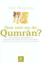 Couverture du livre « Que Sait-On De Qumran ? » de Magness J aux éditions Bayard