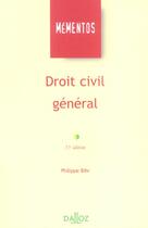 Couverture du livre « Droit Civil General » de Philippe Bihr aux éditions Dalloz