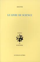 Couverture du livre « Livre de science (2e édition) » de Avicenne aux éditions Belles Lettres