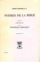 Couverture du livre « Poèmes de la bible ; avec une introduction sur la strophique hébraïque » de Albert Condamin aux éditions Beauchesne
