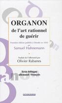 Couverture du livre « Organon de l'art rationnel de guérir » de Rabanes aux éditions Boiron