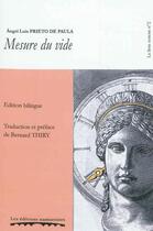 Couverture du livre « Mesure du vide » de Prieto De Paula Ange aux éditions Editions Namuroises