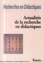 Couverture du livre « Recherches en Didactiques, n° 17/mai 2014 : Actualités de la recherche en didactiques » de Pu Septentrion aux éditions Pu Du Septentrion