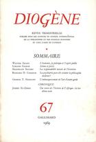 Couverture du livre « Diogene 67 » de Collectifs Gallimard aux éditions Gallimard