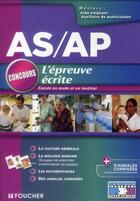 Couverture du livre « AS/AP ; l'épreuve écrite (édition 2012) » de Valerie Beal aux éditions Foucher