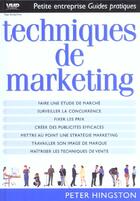 Couverture du livre « Techniques De Marketing » de Peter Hingston aux éditions Village Mondial Press
