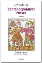 Couverture du livre « Contes populaires russes t.3 » de Afanassiev aux éditions Imago