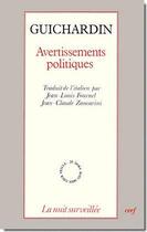 Couverture du livre « Avertissements politiques » de Francois Guichardin aux éditions Cerf