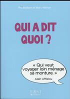 Couverture du livre « Qui a dit quoi ? » de Marc Hillman aux éditions First