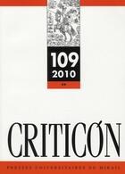 Couverture du livre « REVUE CRITICON n.109 » de  aux éditions Pu Du Midi