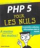 Couverture du livre « Php 5 pour les nuls » de Janet Valade aux éditions First Interactive