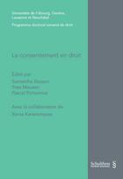 Couverture du livre « Le consentement en droit » de  aux éditions Schulthess