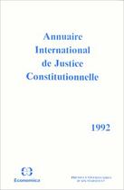 Couverture du livre « Annuaire Internationale De Justice Constitutionelle 1992 » de Puam aux éditions Economica
