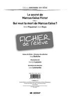 Couverture du livre « Secret de marcus caius victor - fichier » de  aux éditions Sedrap