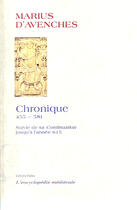 Couverture du livre « Chronique (455-581) » de Marius D' Avenches aux éditions Paleo