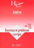 Couverture du livre « Analyse 1e Annee ; Exercices Et Problemes Corriges » de Oudot et Delye aux éditions Hachette Education