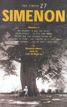 Couverture du livre « Tout simenon - tome 27 centenaire - vol27 » de Georges Simenon aux éditions Omnibus