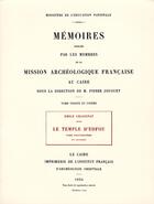 Couverture du livre « Le temple d'Edfou Tome 14 » de Emile Chassinat aux éditions Ifao
