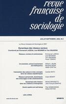 Couverture du livre « Revue française de sociologie T.49-3 ; dynamique des réseaux sociaux ( édition 2008 ) » de  aux éditions Ophrys