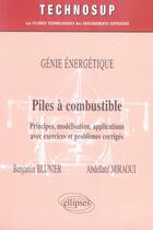 Couverture du livre « Piles à combustible » de Blunier Miraoui aux éditions Ellipses