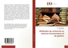 Couverture du livre « Methodes de recherche en sciences economiques et de gestion » de Sem Mbimbi Pascal aux éditions Editions Universitaires Europeennes