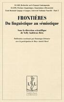 Couverture du livre « Frontières ; du linguistique au sémiotique » de Nelly Andrieux-Reix aux éditions Lambert-lucas